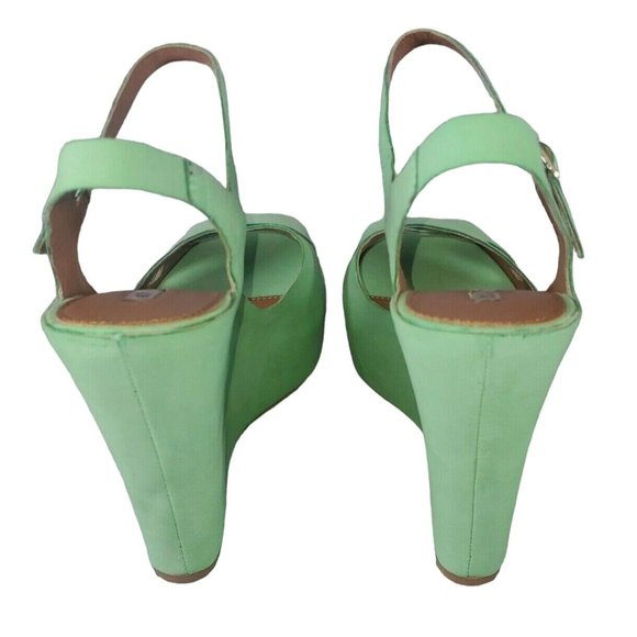 Matiko LYNN Peppermint Mint Green Platform Peep Toe High Heel Pumps Shoe 7.5 - Picture 3 of 7